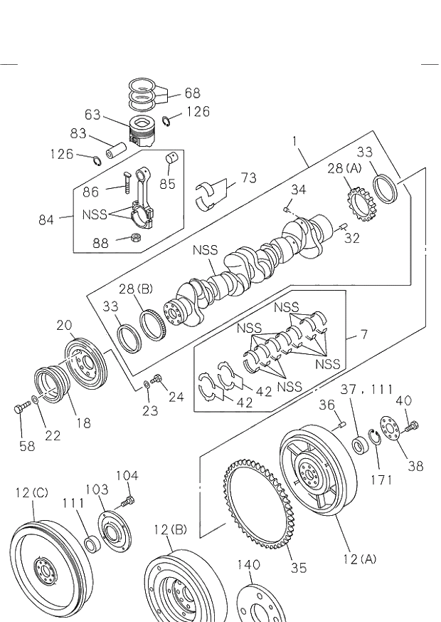 PIN; FLYWHEEL 015 CRANKSHAFT,PISTON AND FLYWHEEL. | ref:9081508160