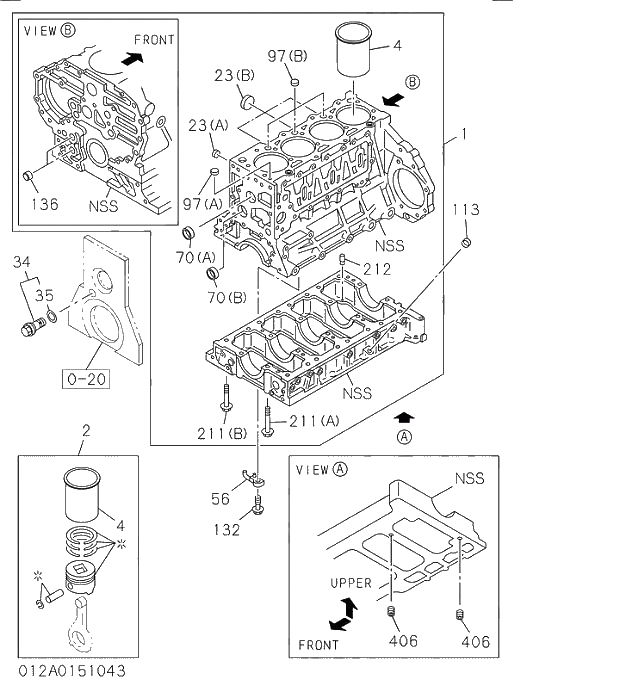 LINER SET; ENG CYL 012 CYLINDER BLOCK. | ref:5878148621