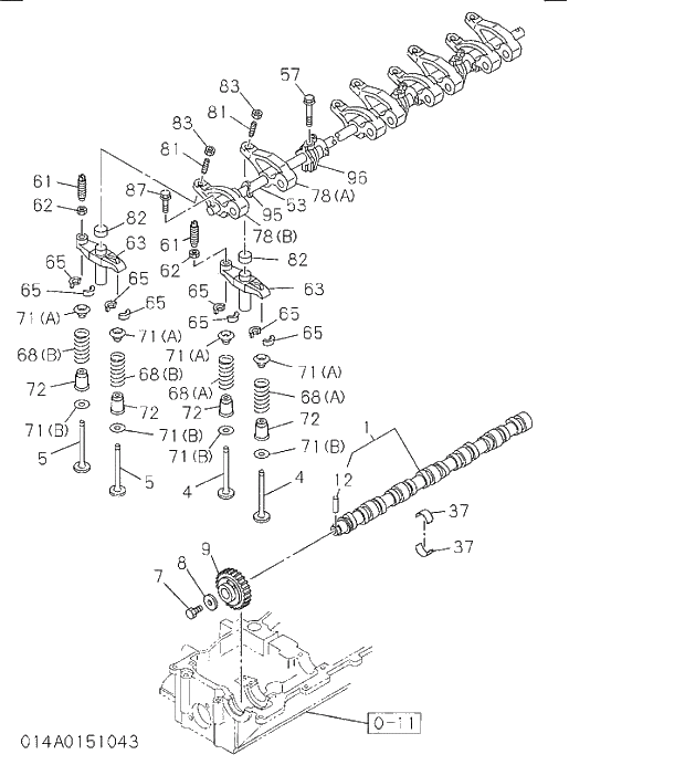 VALVE; EXH 014 CAMSHAFT AND VALVE. | ref:8972098763