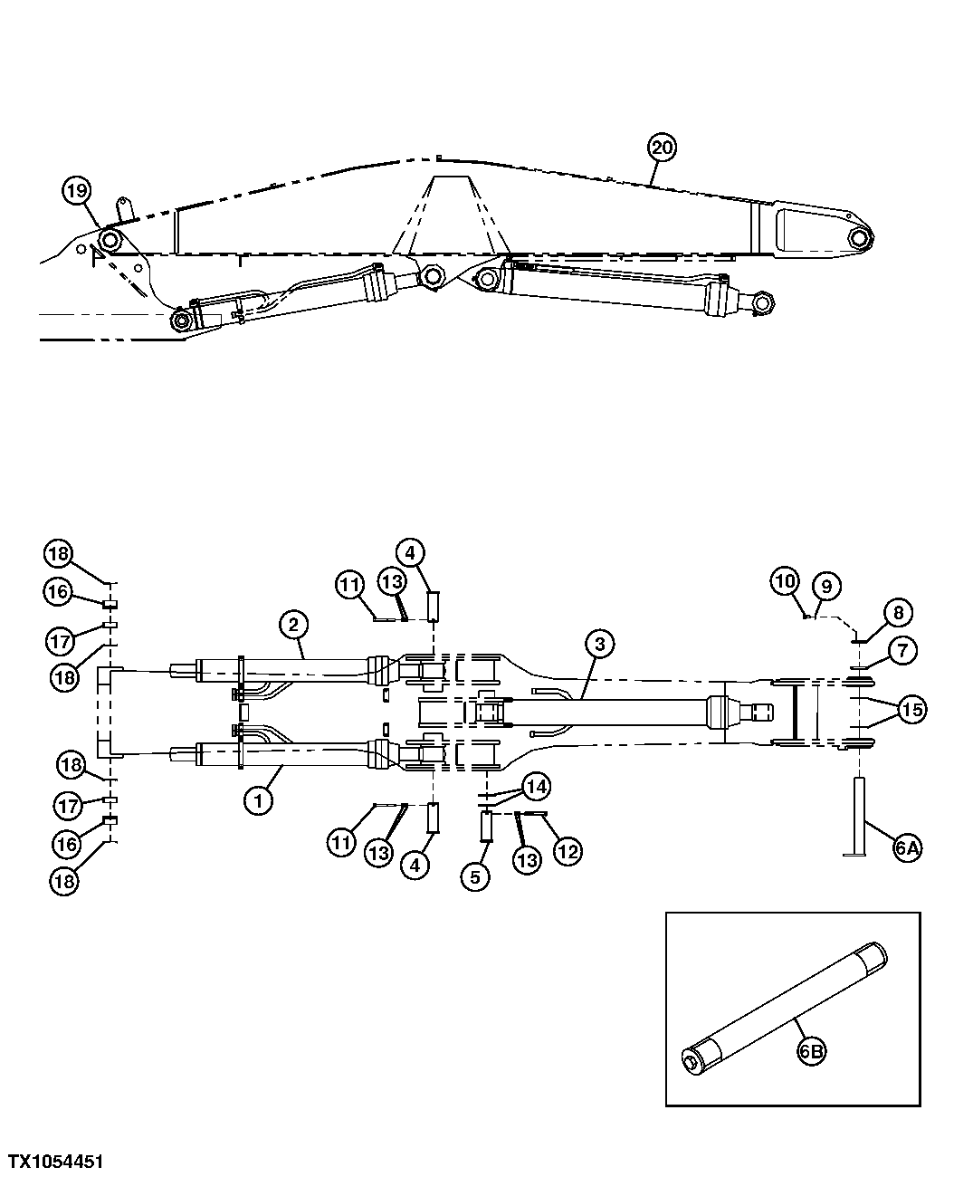 Pin Fastener 480 - LOG LOADER BOOM, BUSHINGS AND ATTACHING PINS | ref:FFSB107220