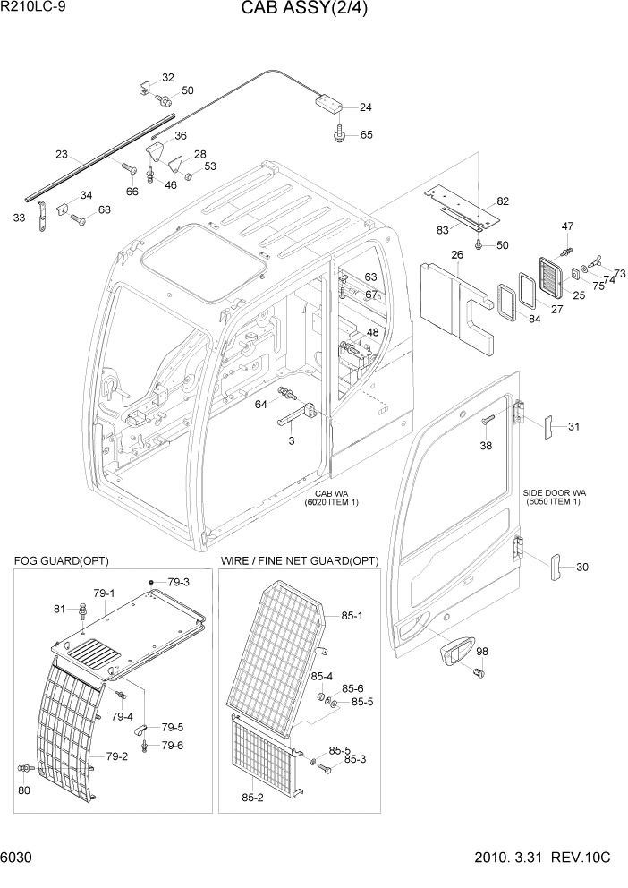 COVER-AIRCON PAGE 6030 CAB ASSY(2/4) | ref:71Q6-03441