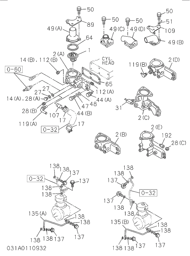 BOLT; HSG TO HD 031 THERMOSTAT AND HOUSING. | ref:286810350