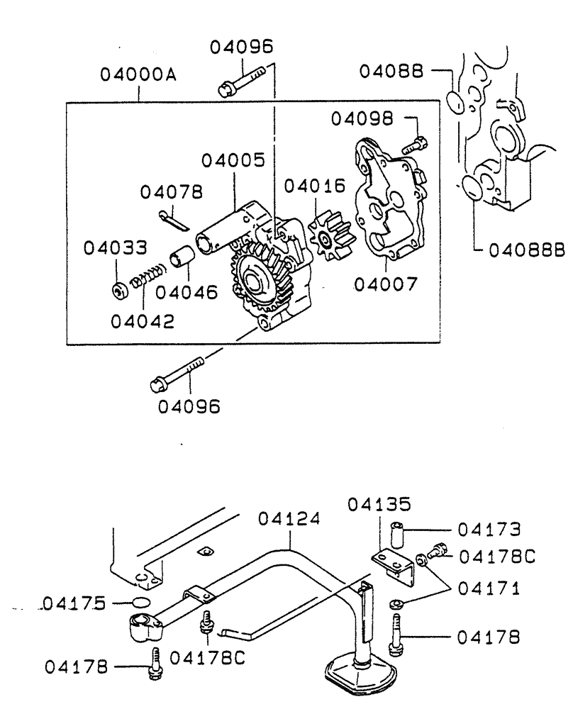 CASE & GEAR KIT. ENG OIL PUMP, 9507-1 - | (08-015) - OIL PUMP AND STRAINER