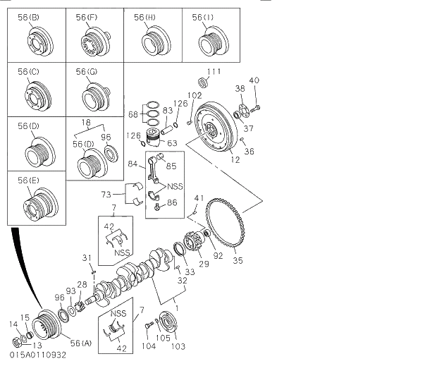 BOLT; CONNROD 015 CRANKSHAFT,PISTON AND FLYWHEEL | ref:1122350271