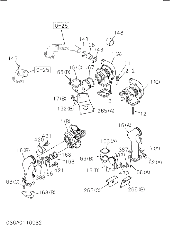 TURBOCHARGER ASM 036 TURBOCHARGER SYSTEM | ref:1144003320