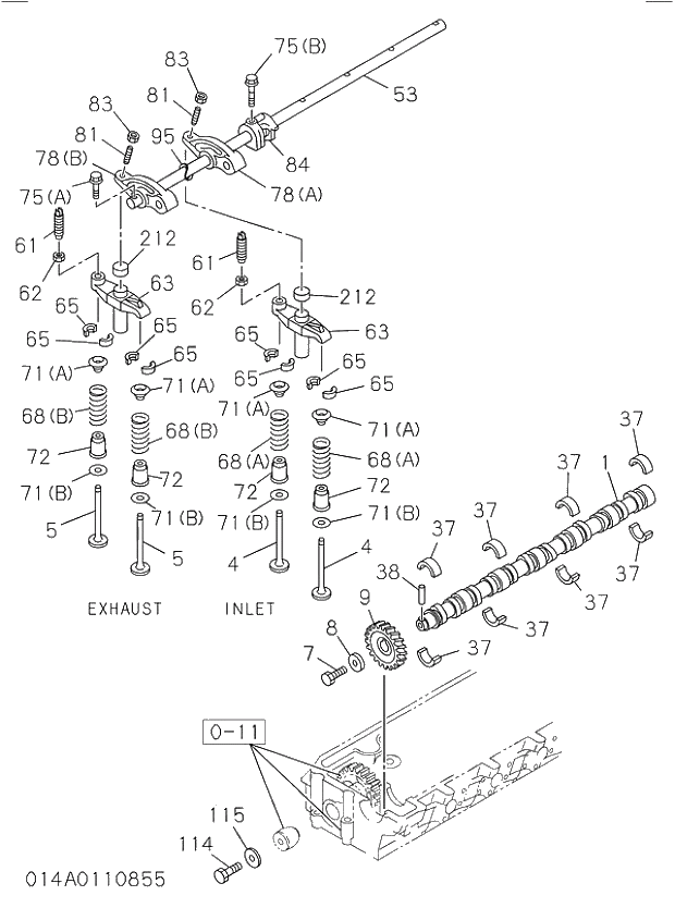 ARM; ROCKER 014 CAMSHAFT AND VALVE | ref:8943929930