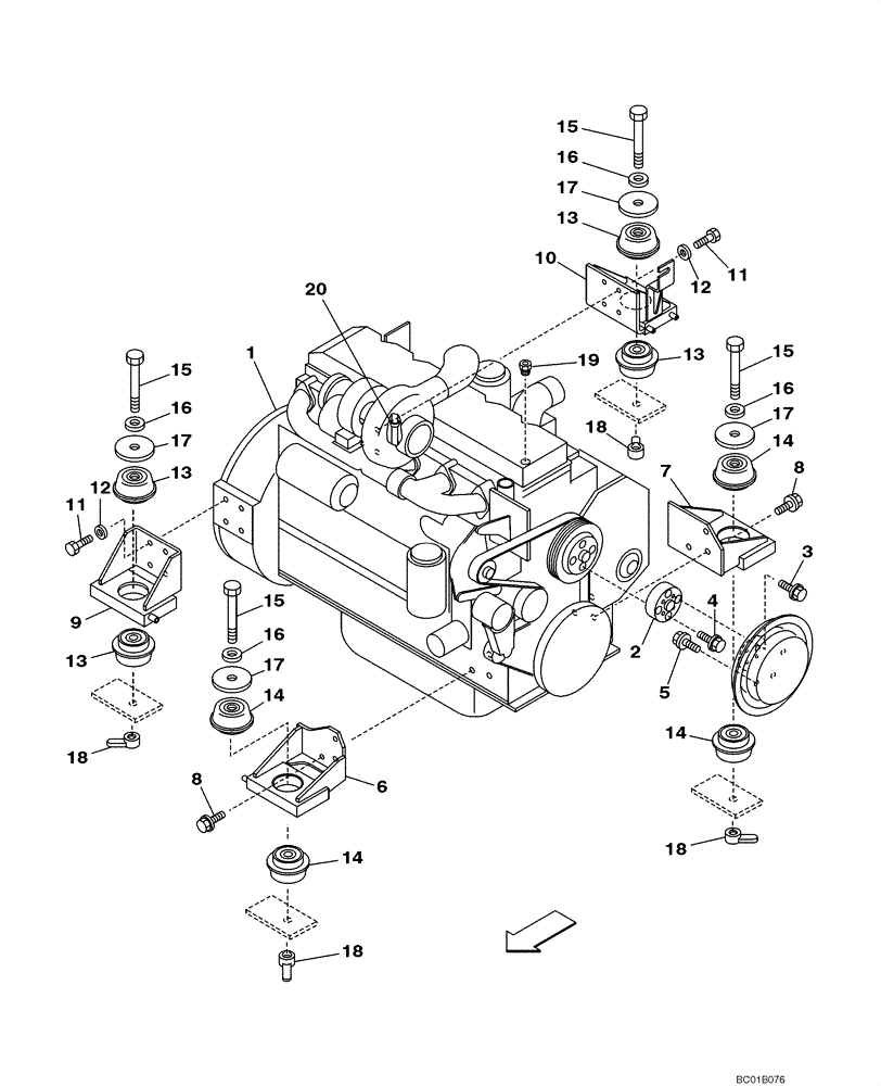 CLAMP (02-01) - ENGINE MOUNTING | ref:157916A1