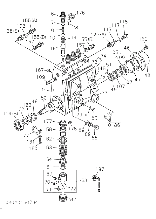 ADAPTER; EYE BOLT,PUMP HSG 080 INJECTION PUMP. | ref:9812350170